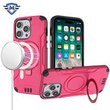 iPhone 15 Pro Hot Pink METKASE Brushed Kickstand Hybrid Case