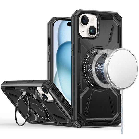 iPhone 15 Black Loop 360° Kickstand Hybrid Case