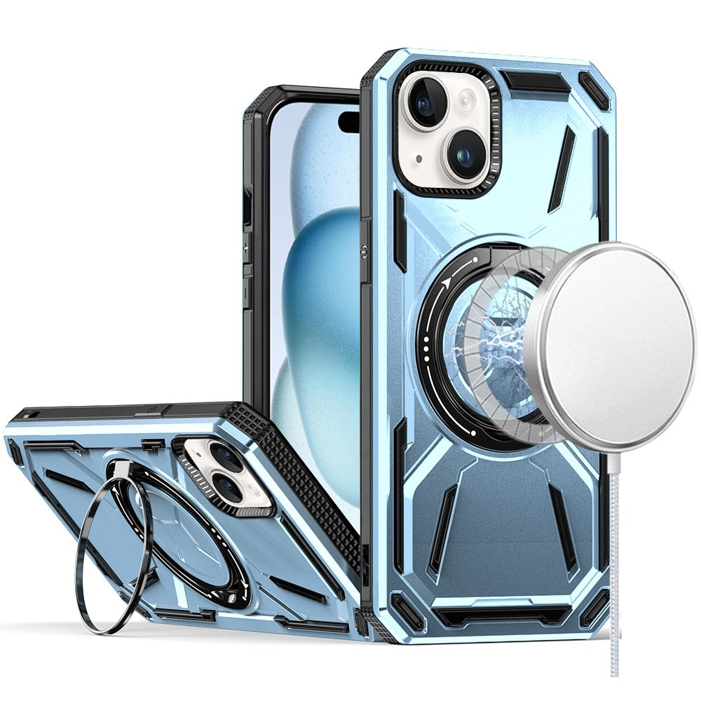 iPhone 15 Light Blue Loop 360° Kickstand Case