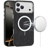 iPhone 17 Pro Max Chrome Edge Leather Hybrid Case - Black