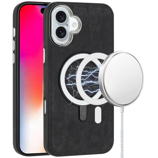 iPhone 16 6.1 - Fashion PU Chrome Edge Case - Black
