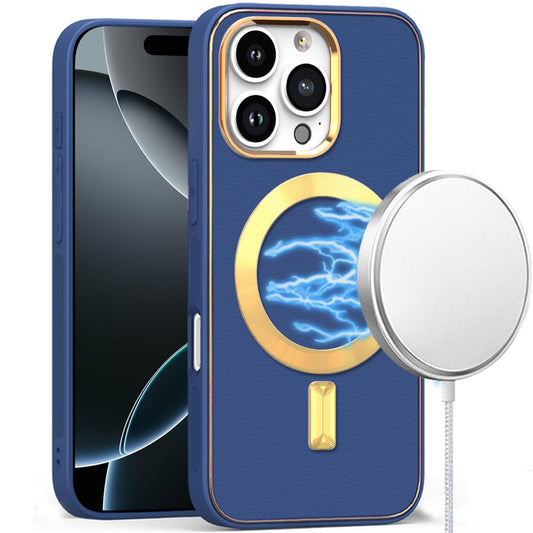 iPhone 16 Pro Max 6.9 inch Ultimate Quality PU Leather Hybrid Case - Blue