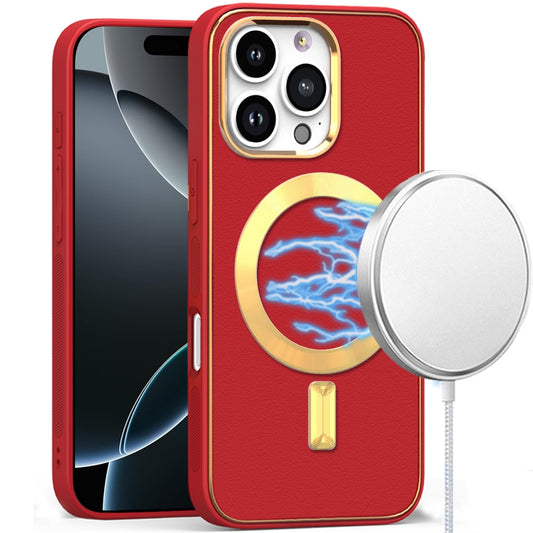 iPhone 16 Pro Max 6.9 inch Ultimate Quality PU Leather Hybrid Case - Red