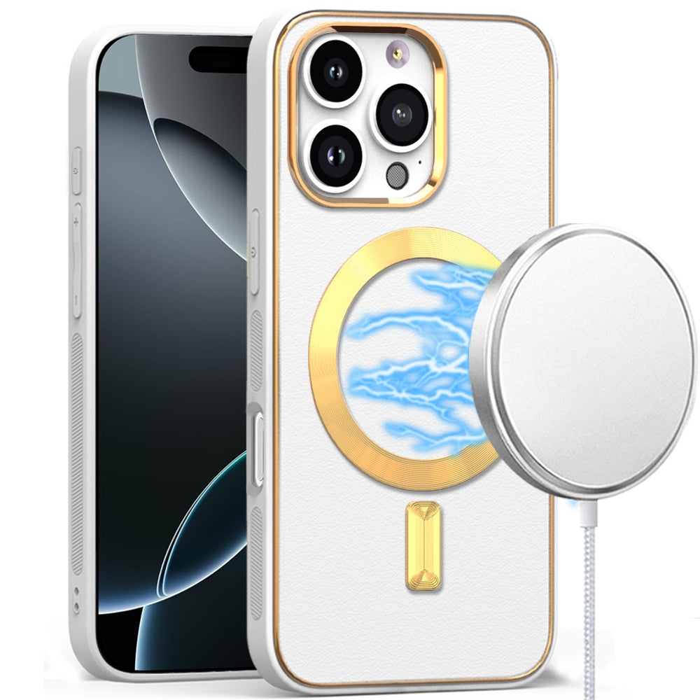 iPhone 16 Pro Max 6.9 inch Ultimate Quality PU Leather Hybrid Case - White