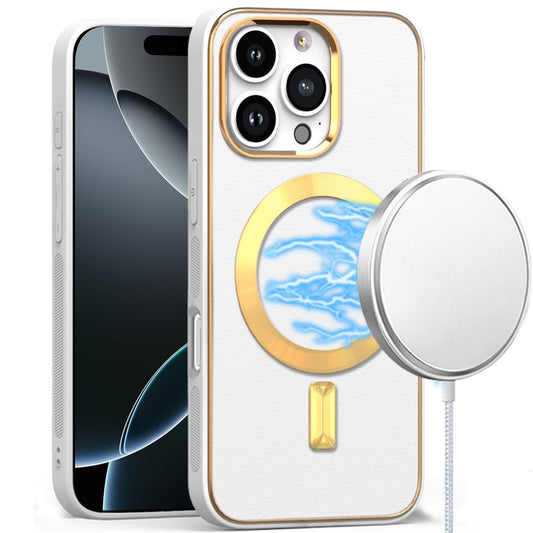 iPhone 16 Pro Max 6.9 inch Ultimate Quality PU Leather Hybrid Case - White