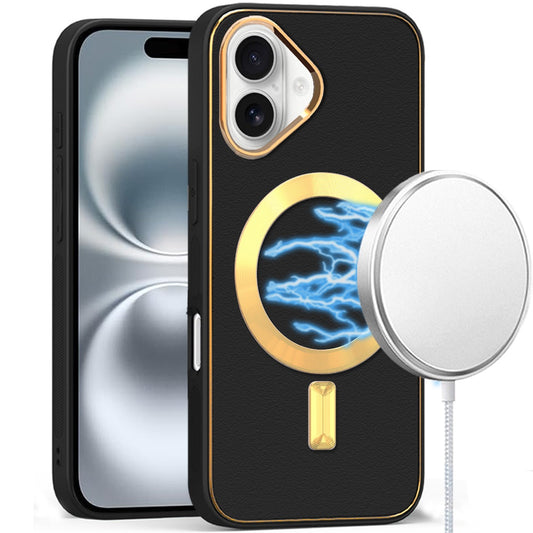 iPhone 16 Plus 6.7 - PU Leather Hybrid Case - Black