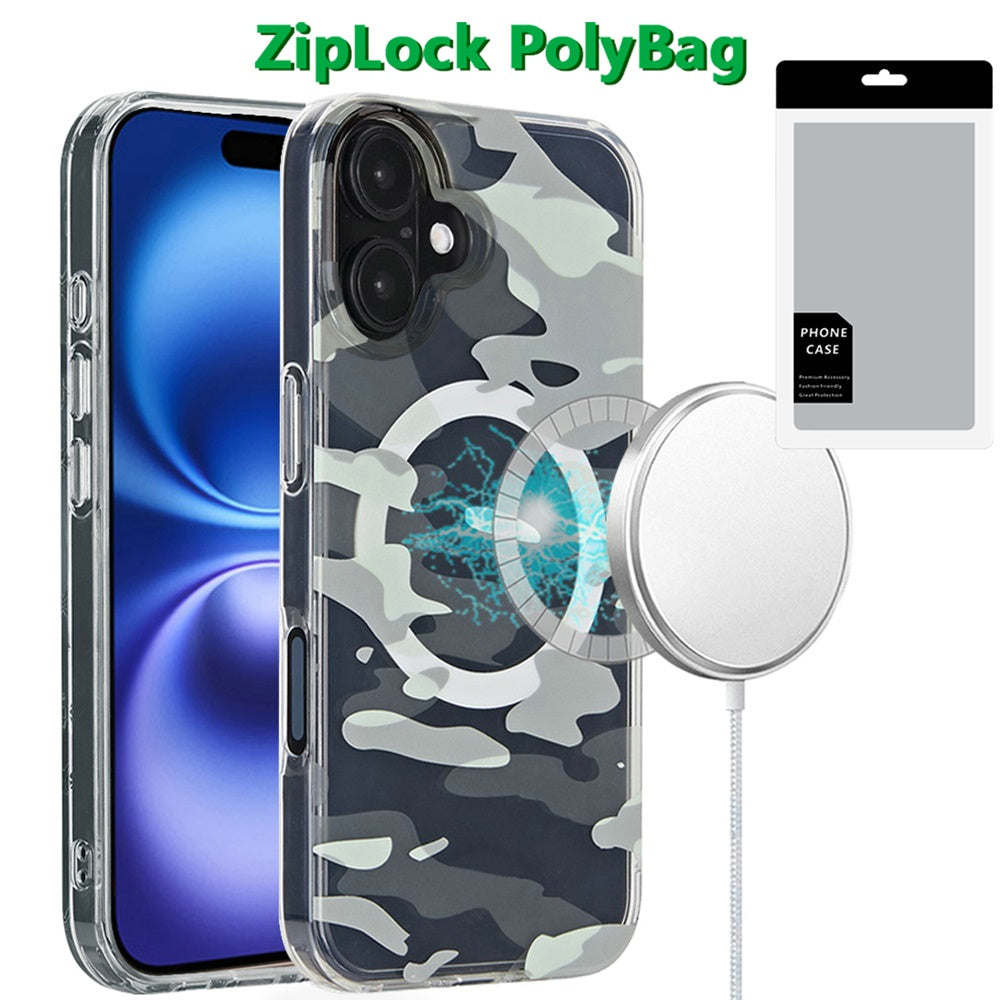 iPhone 16 Plus 6.7 - Magnetic Double Layer IMD Case - Green Camo