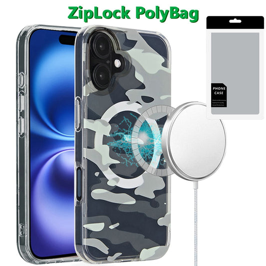 iPhone 16 Plus 6.7 - Magnetic Double Layer IMD Case - Green Camo
