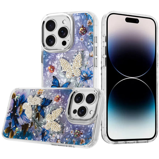 iPhone 14 Pro Max Epoxy Butterfly Glitter Hybrid Case 1