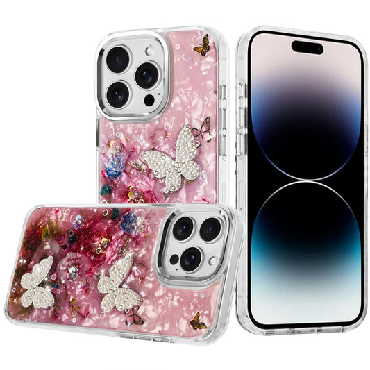 iPhone 14 Pro Max Epoxy Butterfly Glitter Hybrid Case 2