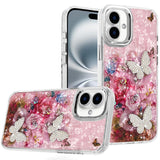 iPhone 16 6.1 - Glitter Butterfly Ornaments Hybrid Case - 2