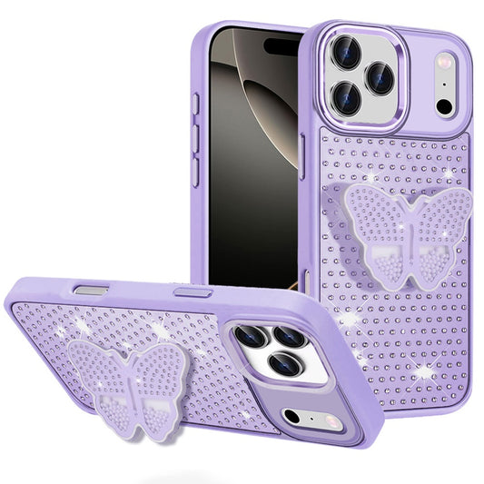 iPhone 17 Pro Max Butterfly Grip Hybrid Case - Purple