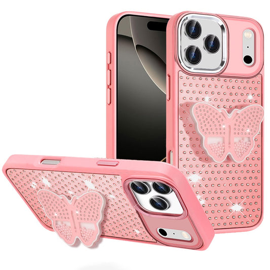 iPhone 17 Pro Pink Butterfly Grip Case