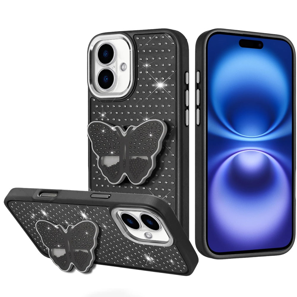 iPhone 17 Butterfly Grip Stand Case - Black