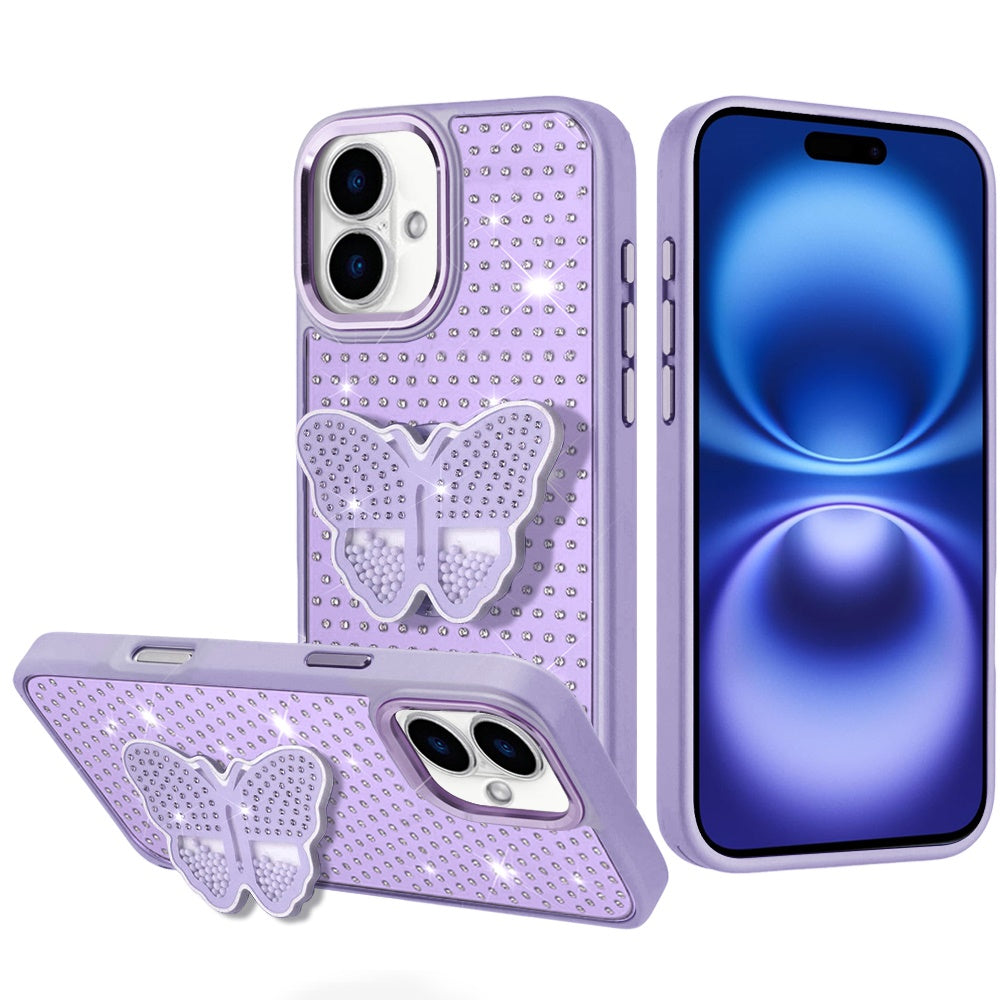 iPhone 17 Butterfly Grip Stand Case - Purple