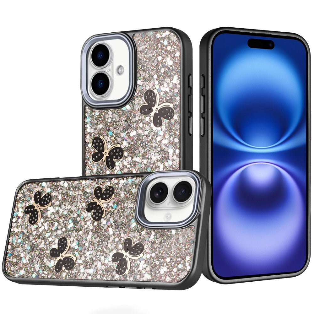 iPhone 17 Butterfly Diamond Case - Black