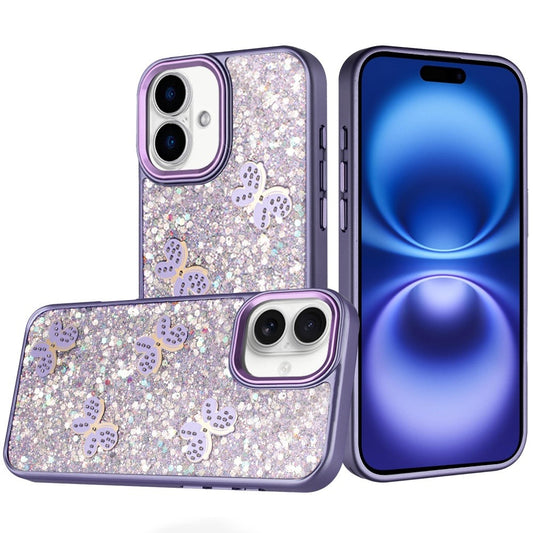 iPhone 17 Butterfly Diamond Case - Dark Purple