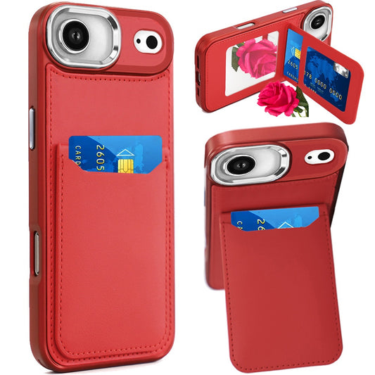 iPhone 17 Air Card Holder Leather Case - Red