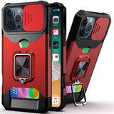 iPhone 16 Pro Max 6.9 inch Multi-Functional Hybrid Camera Case - Red