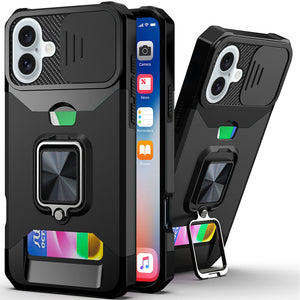 iPhone 16 6.1 - Multi-functional Magnetic Hybrid Case - Black