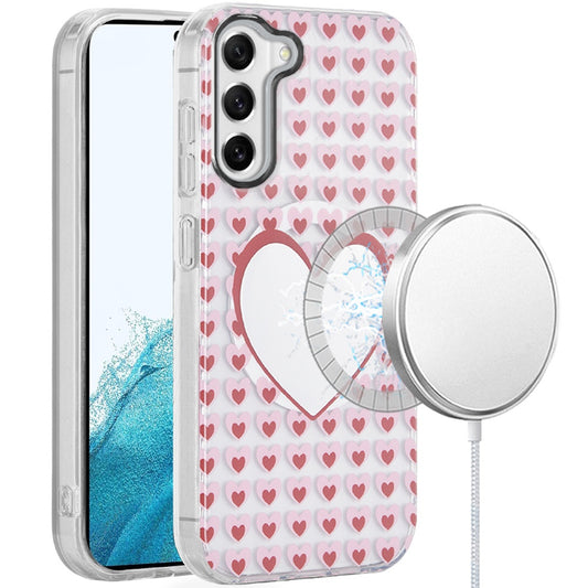 Samsung S22 Mirror Hearts Magnetic Circle IMD TPU Case