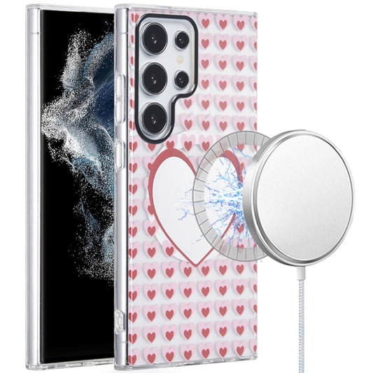 Samsung S22 Ultra Mirror Hearts IMD TPU Magnetic Case
