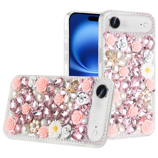 iPhone 17 Air Rose Diamond Bling Case - Pink