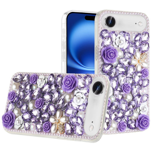 iPhone 17 Air Rose Diamond Bling Case - Purple