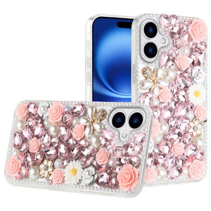 iPhone 17 Rose Diamond Bling Case - Pink