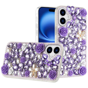 iPhone 17 Rose Diamond Bling Case - Purple