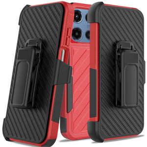 Moto G 5G 2025 Red/Black Noble Shockproof Hybrid Case