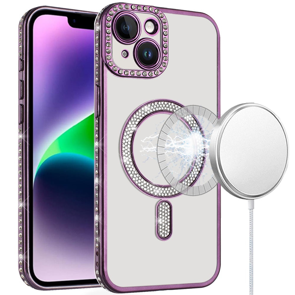 iPhone 13/14 Purple Diamond Magnetic TPU Case