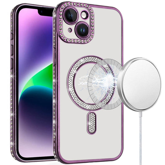 iPhone 13/14 Purple Diamond Magnetic TPU Case