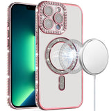 iPhone 13 Pro Max Rose Gold Diamond Magnetic TPU Case