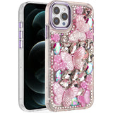 iPhone 12 Pro Max Purple Butterfly Bling Stones Case