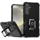 Samsung S25/S24 Black OPTIMUM Magnetic Ring Stand Hybrid Case