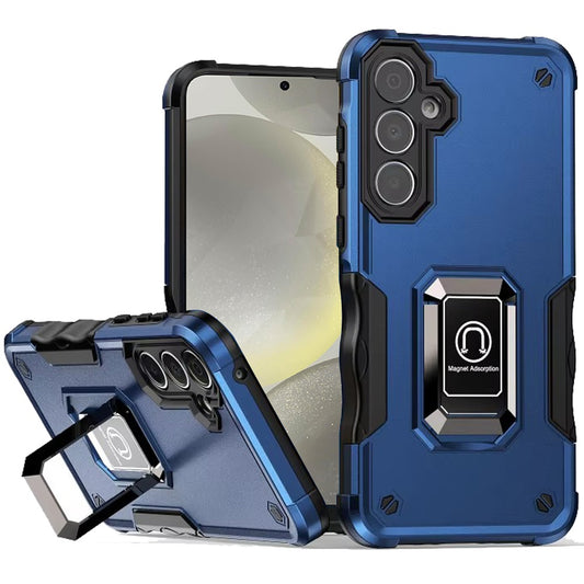 Samsung S25/S24 Blue OPTIMUM Magnetic Ring Stand Hybrid Case