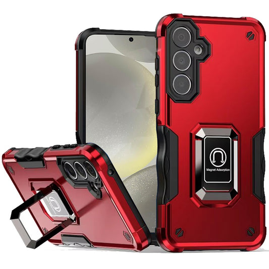 Samsung S25/S24 Red OPTIMUM Magnetic Ring Stand Hybrid Case