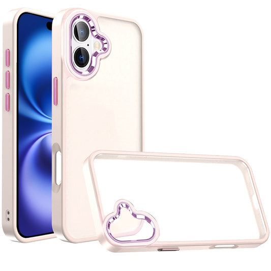 iPhone 17 Acrylic Metal Button Case - Beige