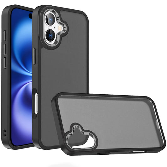 iPhone 17 Acrylic Metal Button Case - Black