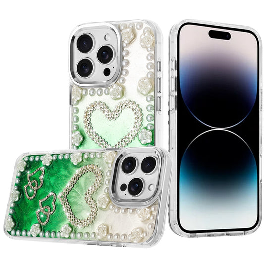 iPhone 14 Pro Max Pearls Glitter Chrome Edged Case 5