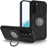 Samsung S22 Black Ring Stand Camera Hybrid Case