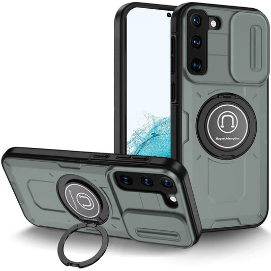 Samsung S22 Gray Ring Stand Camera Hybrid Case