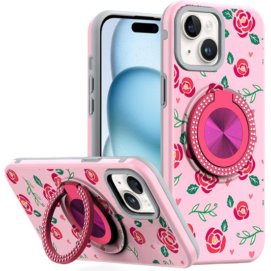 iPhone 15 Metal Diamond Ring Hybrid Case 10