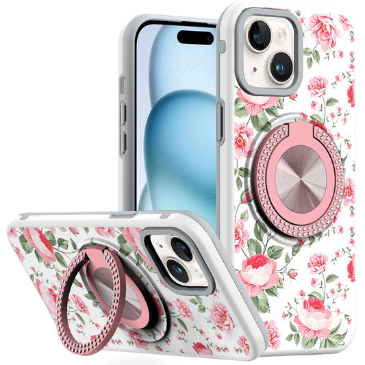 iPhone 15 Metal Diamond Ring Hybrid Case 11