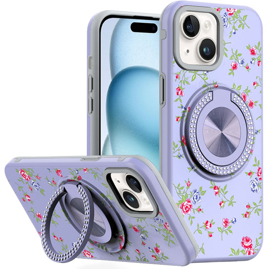iPhone 15 Metal Diamond Ring Hybrid Case 9