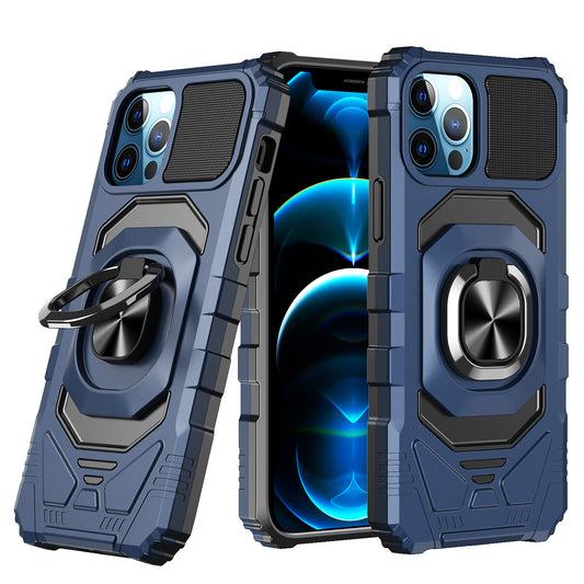 iPhone 11 Pro Max Dark Blue Robotic Ring Stand Case