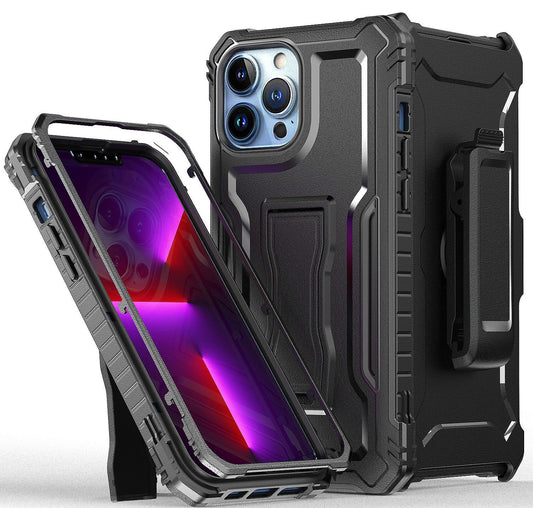 iPhone 14 Pro Black 3-in-1 Holster Kickstand Case