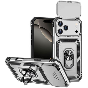 iPhone 17 Pro Max Ring Stand Camera Case - Silver