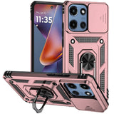 Moto G 5G 2025 Rose Gold Magnetic Ring Stand Camera Case